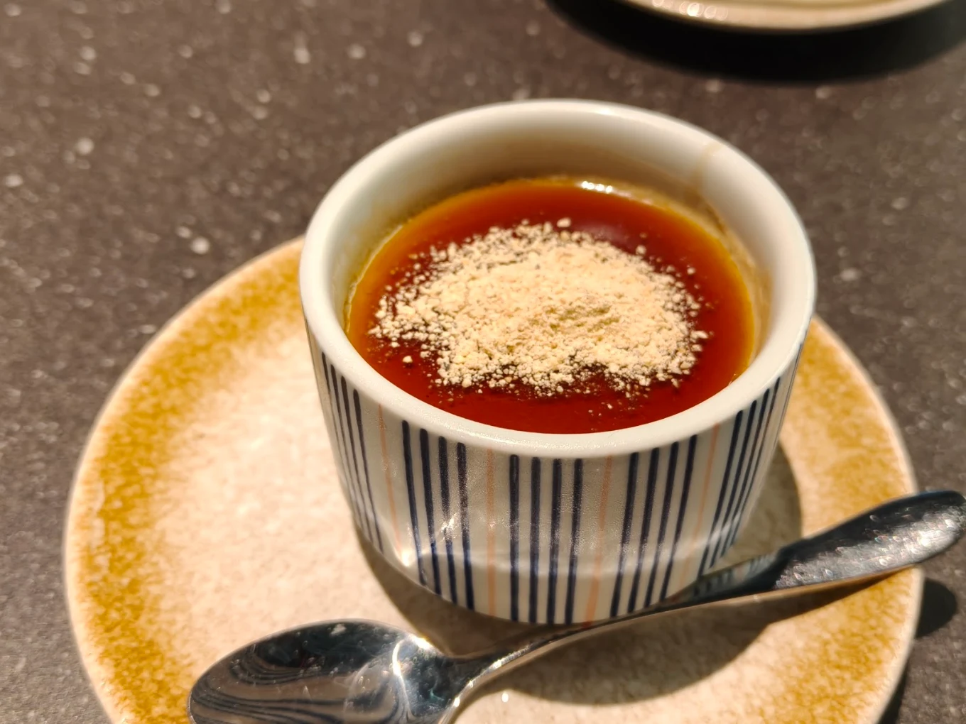 Panna cotta dessert at JINSEI